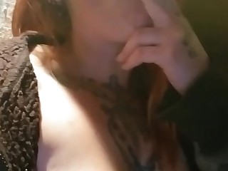 Amateur Babe Boobs MILF Redhead Smoking Tattoo Tease